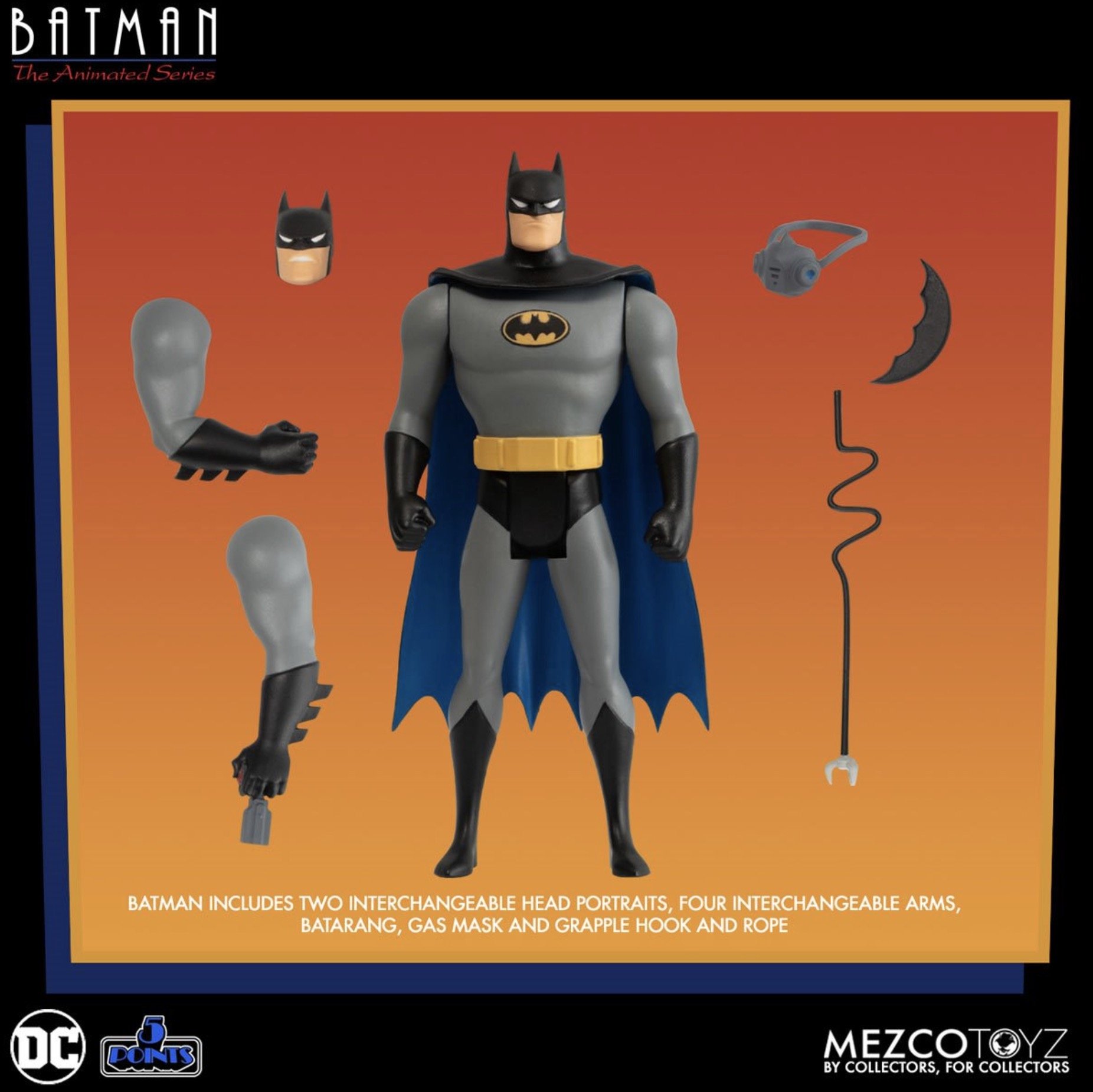 Mezco Toyz Reveals BATMAN: THE ANIMATED SERIES Retro 5 Points